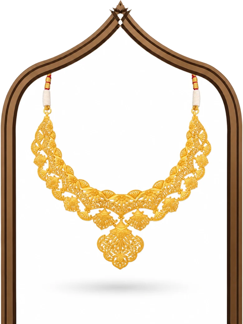 Pankha Karukaj Gold Necklace Set