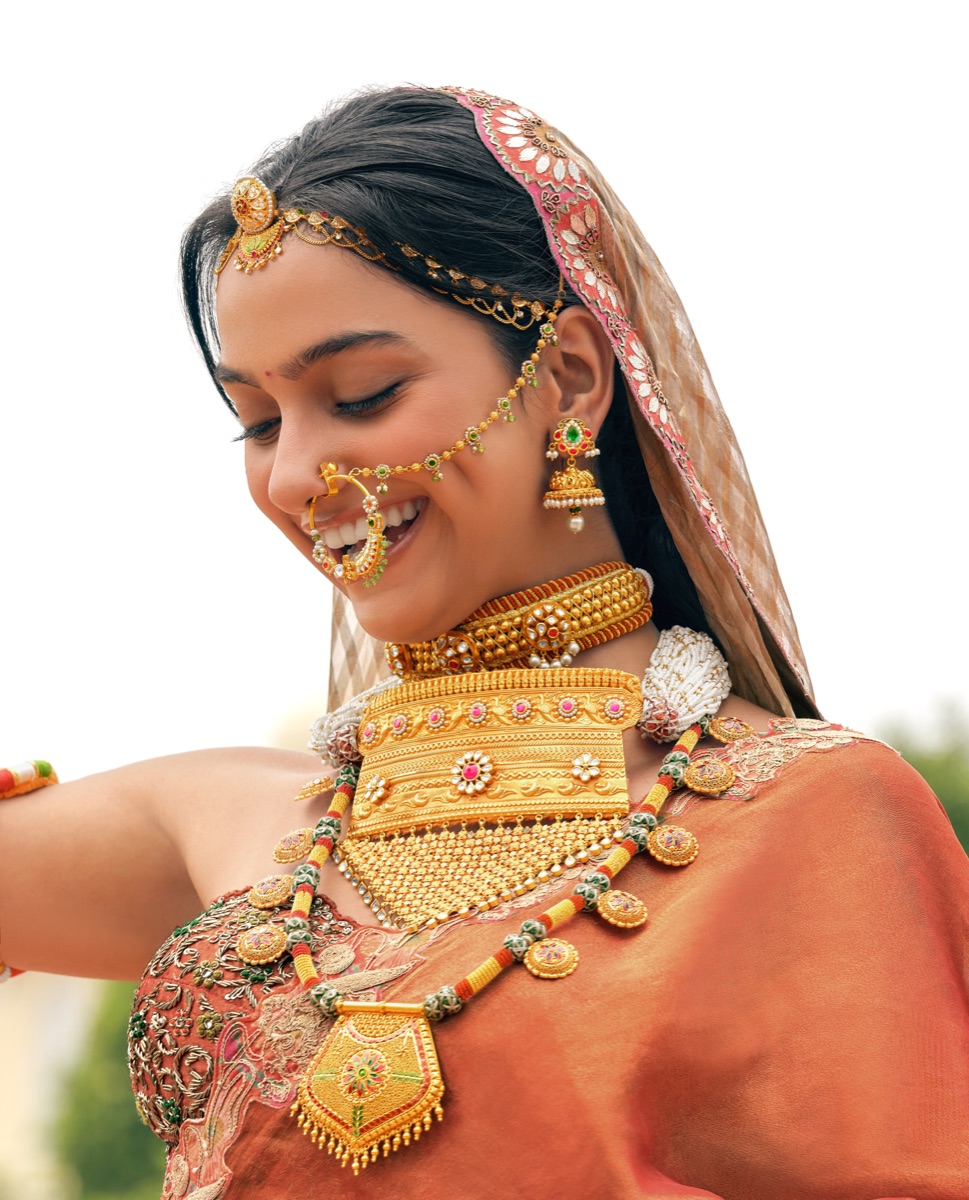Rajasthani bride in gold
