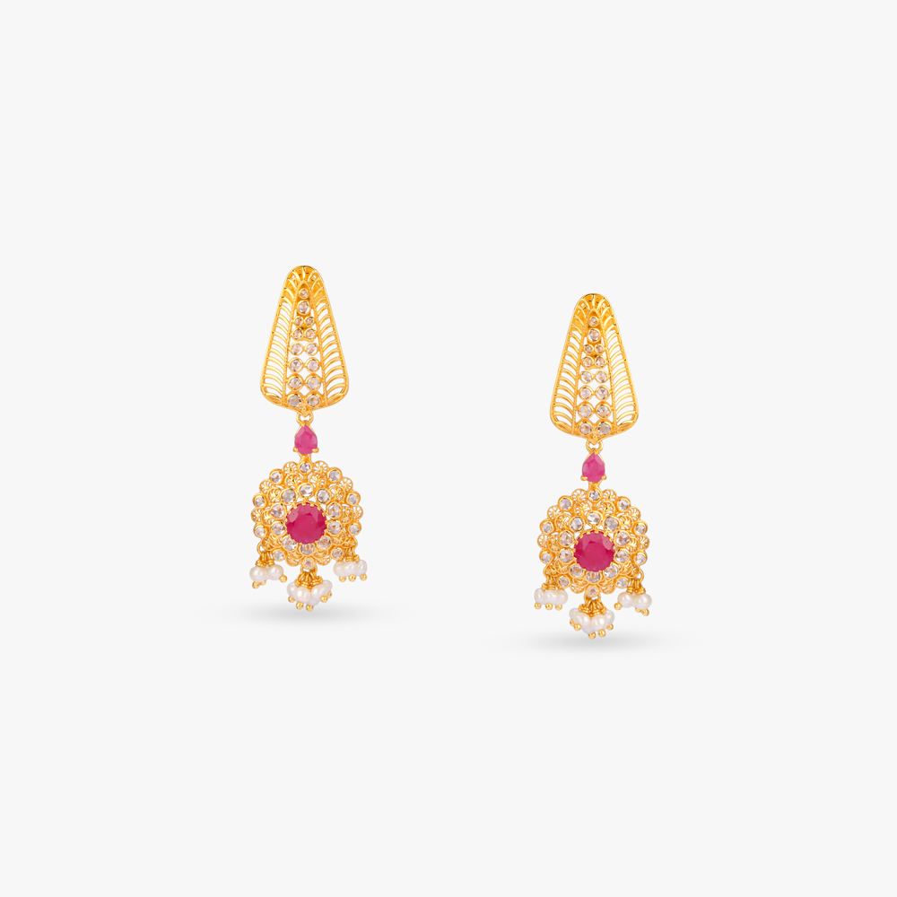 Rhythmic Radiance Gold Bottu Mala Necklace Set