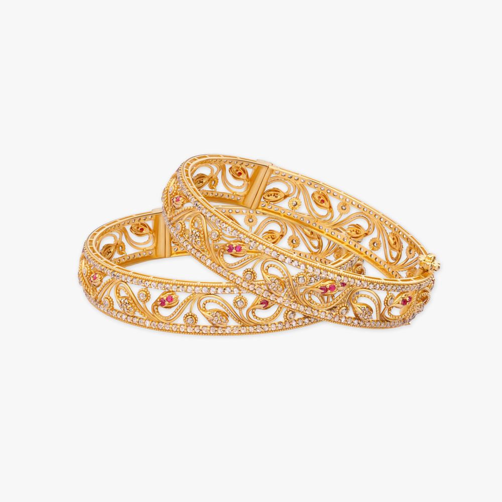 Creeper Poise Gold Bangles
